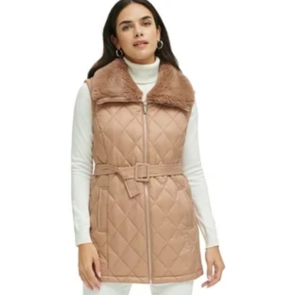 Calvin Klein Jackets & Blazers - Calvin Klein Women's Quilted Puffer Vest - Brown
